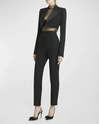 Dolce & Gabbana Straight-Leg Ankle Tuxedo Pants | Thumbnail 3 Dolce & Gabbana Straight-Leg Ankle Tuxedo Pants | Thumbnail 3