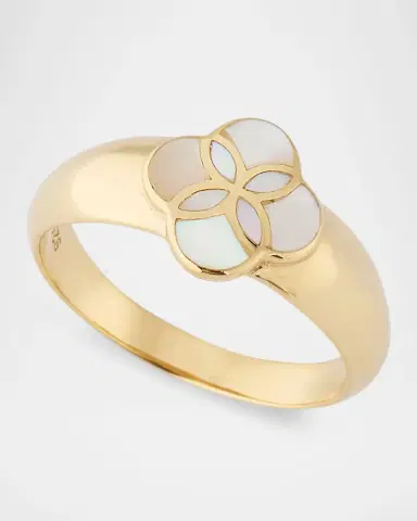 Jan Leslie White Mother of Pearl Petal Band Ring | Thumbnail 3 Jan Leslie White Mother of Pearl Petal Band Ring | Thumbnail 3