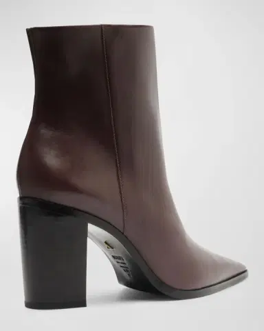 Schutz Mikki Leather Block-Heel Booties | Thumbnail 3 Schutz Mikki Leather Block-Heel Booties | Thumbnail 3