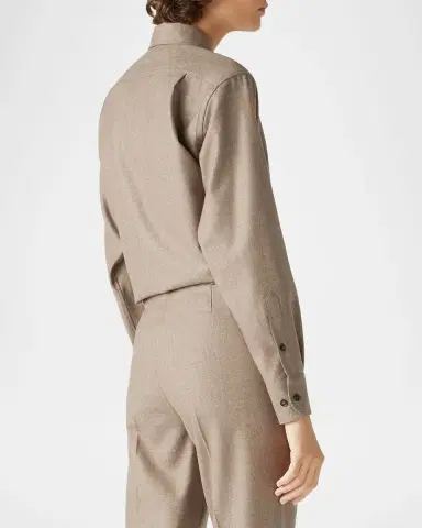 Loro Piana Andre Wool Button-Down Shirt | Thumbnail 3 Loro Piana Andre Wool Button-Down Shirt | Thumbnail 3
