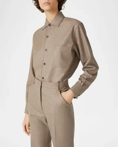 Loro Piana Andre Wool Button-Down Shirt | Thumbnail 4 Loro Piana Andre Wool Button-Down Shirt | Thumbnail 4