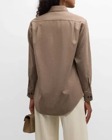 Loro Piana Andre Wool Button-Down Shirt | Thumbnail 6 Loro Piana Andre Wool Button-Down Shirt | Thumbnail 6