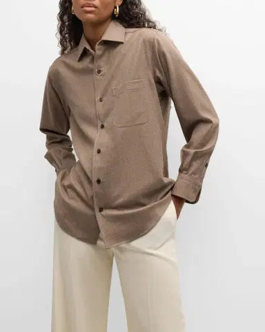 Loro Piana Andre Wool Button-Down Shirt | Thumbnail 7 Loro Piana Andre Wool Button-Down Shirt | Thumbnail 7