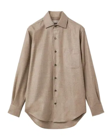 Loro Piana Andre Wool Button-Down Shirt | Thumbnail 1 Loro Piana Andre Wool Button-Down Shirt | Thumbnail 1