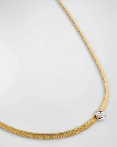 Marco Bicego 18K Yellow Gold Coil Collar Necklace with Single Cushion-Cut Diamond | Thumbnail 3 Marco Bicego 18K Yellow Gold Coil Collar Necklace with Single Cushion-Cut Diamond | Thumbnail 3