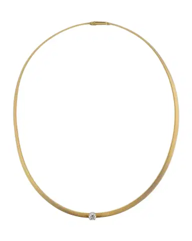 Marco Bicego 18K Yellow Gold Coil Collar Necklace with Single Cushion-Cut Diamond | Thumbnail 1 Marco Bicego 18K Yellow Gold Coil Collar Necklace with Single Cushion-Cut Diamond | Thumbnail 1
