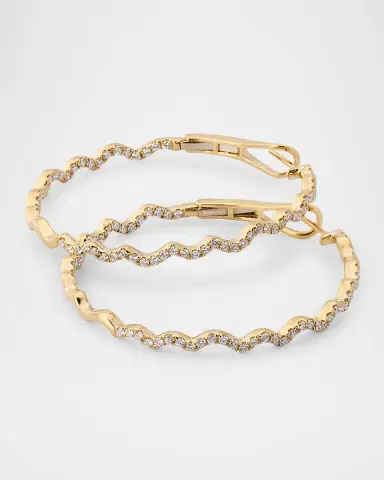 Graziela Gems 18K Yellow Gold Rio Inside-Out Diamond Hoop Earrings | Thumbnail 3 Graziela Gems 18K Yellow Gold Rio Inside-Out Diamond Hoop Earrings | Thumbnail 3