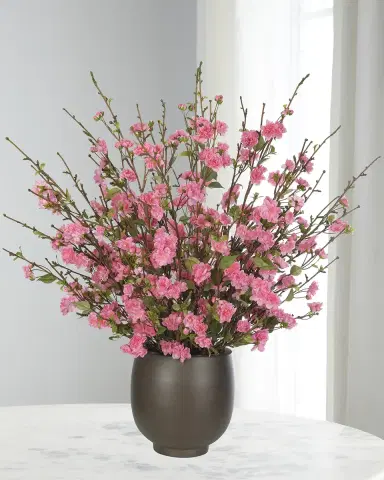 NDI Apple Blossoms 41" Faux Floral Arrangement in a Concrete Pot | Thumbnail 1 NDI Apple Blossoms 41" Faux Floral Arrangement in a Concrete Pot | Thumbnail 1