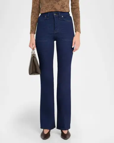 Veronica Beard Crosbie Straight-Leg Jeans with Patch Pockets | Thumbnail 4 Veronica Beard Crosbie Straight-Leg Jeans with Patch Pockets | Thumbnail 4