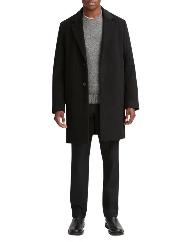 Men 's Classic Wool-Blend Topcoat Men 's Classic Wool-Blend Topcoat