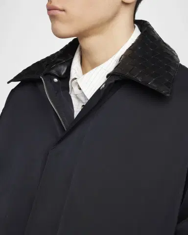Bottega Veneta Men's Tech Puffer Jacket with Intrecciato Collar | Thumbnail 5 Bottega Veneta Men's Tech Puffer Jacket with Intrecciato Collar | Thumbnail 5