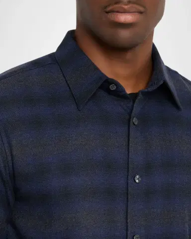 Theory Men 's Irving Soft Plaid Sport Shirt | Thumbnail 4 Theory Men 's Irving Soft Plaid Sport Shirt | Thumbnail 4