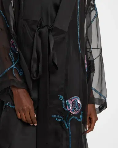 Giorgio Armani Sheer Crystal Embellished Kimono | Thumbnail 4 Giorgio Armani Sheer Crystal Embellished Kimono | Thumbnail 4