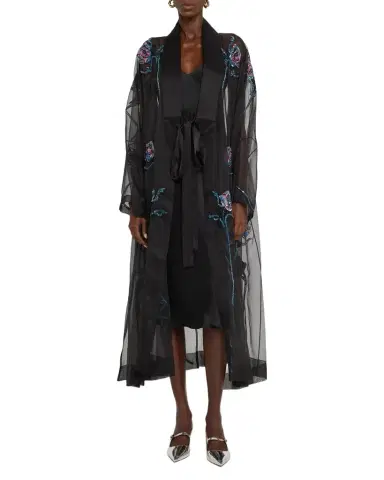 Giorgio Armani Sheer Crystal Embellished Kimono | Thumbnail 1 Giorgio Armani Sheer Crystal Embellished Kimono | Thumbnail 1