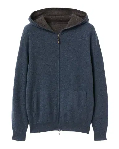 Loro Piana Duo Cashmere Hooded Zip Bomber Sweater | Thumbnail 1 Loro Piana Duo Cashmere Hooded Zip Bomber Sweater | Thumbnail 1