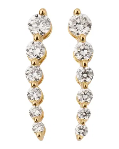 Lisa Nik Sparkle 18K Yellow Gold Baguette and Round Diamond Earring Climbers | Thumbnail 1 Lisa Nik Sparkle 18K Yellow Gold Baguette and Round Diamond Earring Climbers | Thumbnail 1