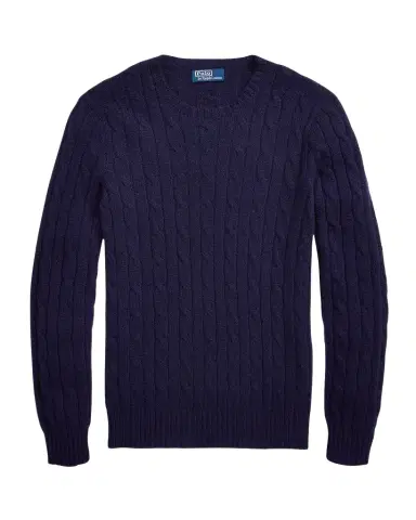 Polo Ralph Lauren Men's The Iconic Cable-Knit Cashmere Sweater | Thumbnail 1 Polo Ralph Lauren Men's The Iconic Cable-Knit Cashmere Sweater | Thumbnail 1