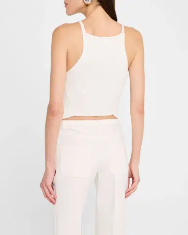 Courrèges Pointy Hemline Ribbed Knit Tank Top | Thumbnail 2 Courrèges Pointy Hemline Ribbed Knit Tank Top | Thumbnail 2
