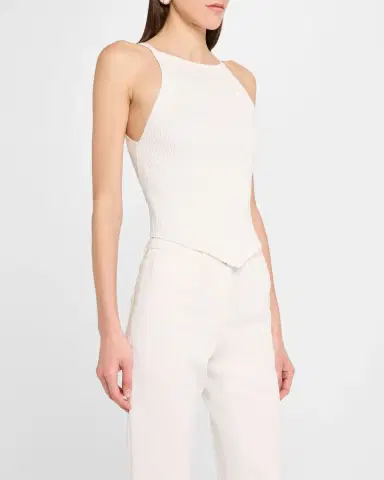 Courrèges Pointy Hemline Ribbed Knit Tank Top | Thumbnail 3 Courrèges Pointy Hemline Ribbed Knit Tank Top | Thumbnail 3