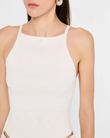 Courrèges Pointy Hemline Ribbed Knit Tank Top | Thumbnail 4 Courrèges Pointy Hemline Ribbed Knit Tank Top | Thumbnail 4
