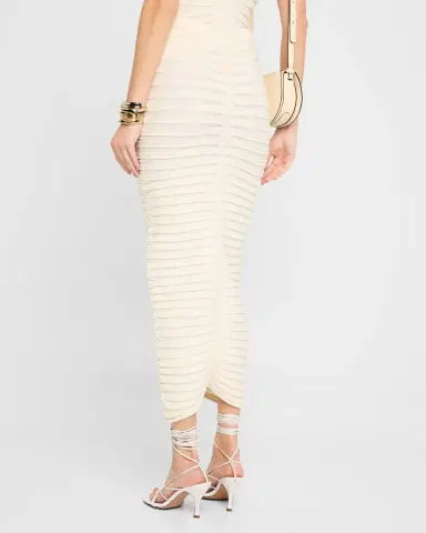 LAPOINTE Matte Viscose Wide Rib Midi Skirt | Thumbnail 3 LAPOINTE Matte Viscose Wide Rib Midi Skirt | Thumbnail 3