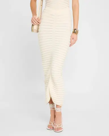 LAPOINTE Matte Viscose Wide Rib Midi Skirt | Thumbnail 4 LAPOINTE Matte Viscose Wide Rib Midi Skirt | Thumbnail 4