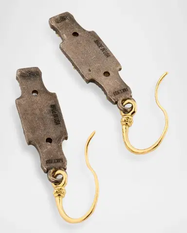 Armenta 18K Yellow Gold and Antiqued Silver Pave Diamond Crivelli Drop Earrings | Thumbnail 4 Armenta 18K Yellow Gold and Antiqued Silver Pave Diamond Crivelli Drop Earrings | Thumbnail 4