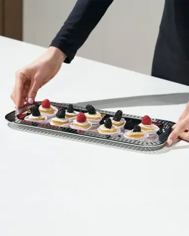 Anna New York Striations Small Rectangle Serving Tray, 13.75" | Thumbnail 3 Anna New York Striations Small Rectangle Serving Tray, 13.75" | Thumbnail 3