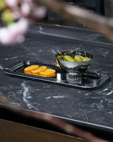 Anna New York Striations Small Rectangle Serving Tray, 13.75" | Thumbnail 4 Anna New York Striations Small Rectangle Serving Tray, 13.75" | Thumbnail 4
