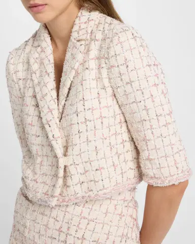 Giambattista Valli Metallic Eyelash Tweed Crop Jacket | Thumbnail 3 Giambattista Valli Metallic Eyelash Tweed Crop Jacket | Thumbnail 3