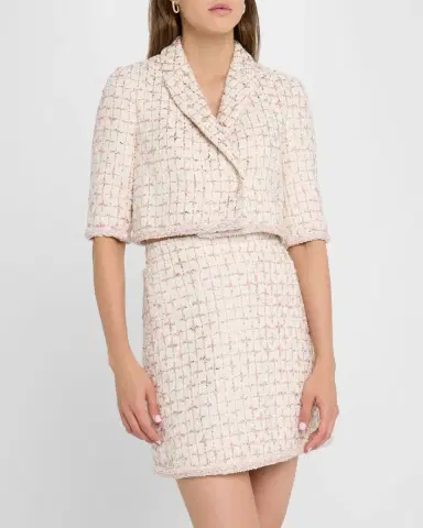 Giambattista Valli Metallic Eyelash Tweed Crop Jacket | Thumbnail 4 Giambattista Valli Metallic Eyelash Tweed Crop Jacket | Thumbnail 4