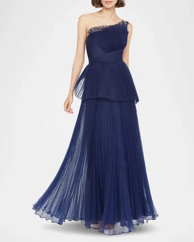 Theia Delphine Pleated Organza A-Line Gown | Thumbnail 5 Theia Delphine Pleated Organza A-Line Gown | Thumbnail 5