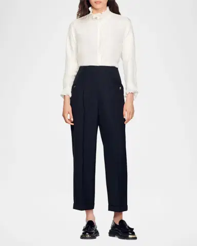 Sandro Haby Ruffled Silk Shirt | Thumbnail 2 Sandro Haby Ruffled Silk Shirt | Thumbnail 2