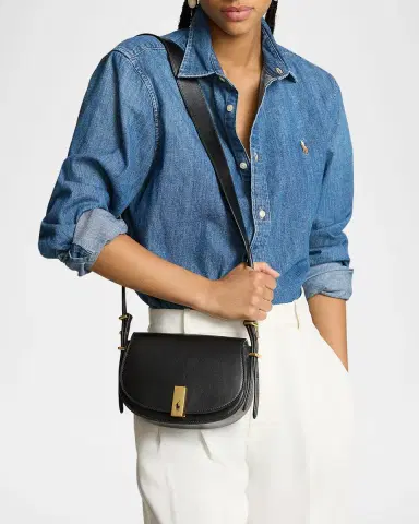 Polo Ralph Lauren Polo ID Calfskin Mini Saddle Bag | Thumbnail 2 Polo Ralph Lauren Polo ID Calfskin Mini Saddle Bag | Thumbnail 2