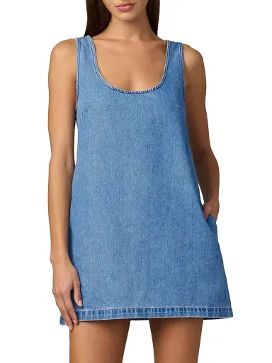 Joe's Jeans Women's The Scoop Neck Denim Minidress | Thumbnail 3 Joe's Jeans Women's The Scoop Neck Denim Minidress | Thumbnail 3