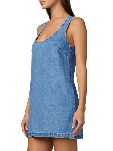 Joe's Jeans Women's The Scoop Neck Denim Minidress | Thumbnail 4 Joe's Jeans Women's The Scoop Neck Denim Minidress | Thumbnail 4