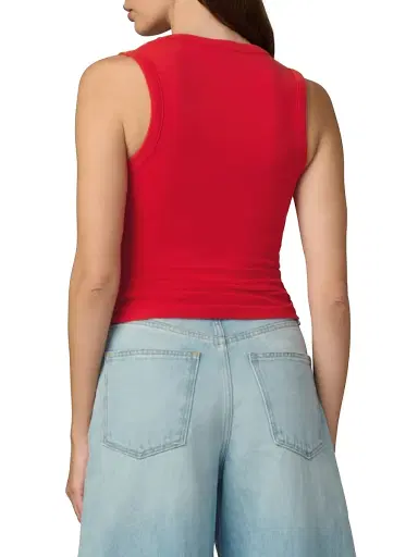 Joe's Jeans Women's The U-Neck Cotton-Blend Tank - Cherry Red | Thumbnail 5 Joe's Jeans Women's The U-Neck Cotton-Blend Tank - Cherry Red | Thumbnail 5