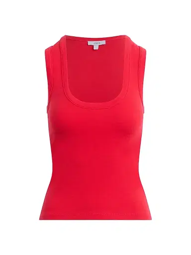 Joe's Jeans Women's The U-Neck Cotton-Blend Tank - Cherry Red | Thumbnail 1 Joe's Jeans Women's The U-Neck Cotton-Blend Tank - Cherry Red | Thumbnail 1