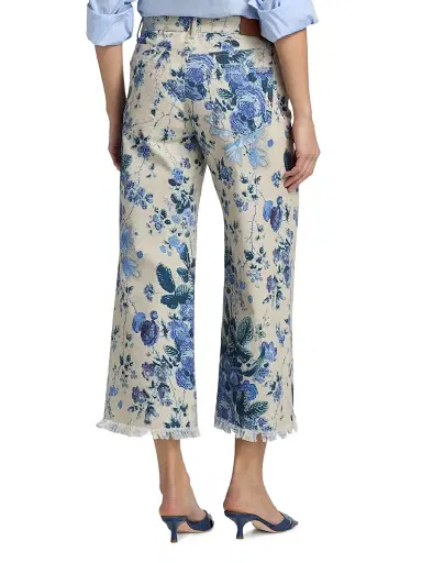 Kobi Halperin Women's Anne Floral-Print Twill Crop Pants - Ecru Multi | Thumbnail 5 Kobi Halperin Women's Anne Floral-Print Twill Crop Pants - Ecru Multi | Thumbnail 5