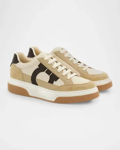 Ferragamo Men's Cassina Gancio Low-Top Sneakers | Thumbnail 2 Ferragamo Men's Cassina Gancio Low-Top Sneakers | Thumbnail 2