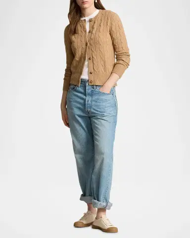 Polo Ralph Lauren Cable-Knit Cashmere Crewneck Cardigan | Thumbnail 2 Polo Ralph Lauren Cable-Knit Cashmere Crewneck Cardigan | Thumbnail 2