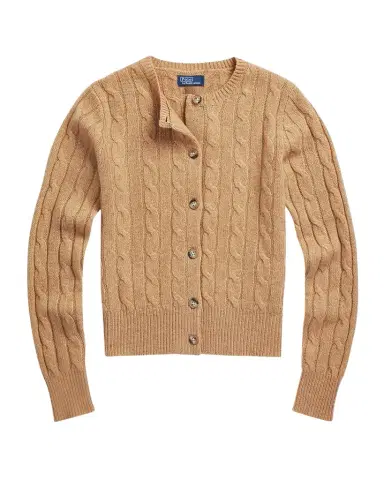 Polo Ralph Lauren Cable-Knit Cashmere Crewneck Cardigan | Thumbnail 1 Polo Ralph Lauren Cable-Knit Cashmere Crewneck Cardigan | Thumbnail 1