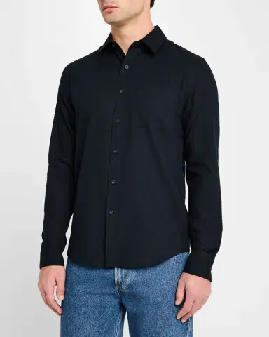 Vince Men 's Cotton and Wool Twill Sport Shirt | Thumbnail 4 Vince Men 's Cotton and Wool Twill Sport Shirt | Thumbnail 4