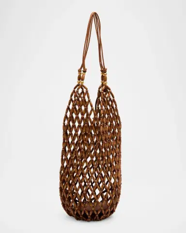 Saint Laurent Le 5 A 7 YSL Hobo Bag in Beaded Wood | Thumbnail 2 Saint Laurent Le 5 A 7 YSL Hobo Bag in Beaded Wood | Thumbnail 2