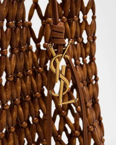 Saint Laurent Le 5 A 7 YSL Hobo Bag in Beaded Wood | Thumbnail 3 Saint Laurent Le 5 A 7 YSL Hobo Bag in Beaded Wood | Thumbnail 3
