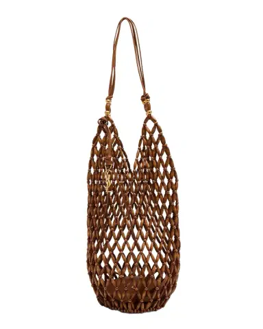 Saint Laurent Le 5 A 7 YSL Hobo Bag in Beaded Wood | Thumbnail 1 Saint Laurent Le 5 A 7 YSL Hobo Bag in Beaded Wood | Thumbnail 1