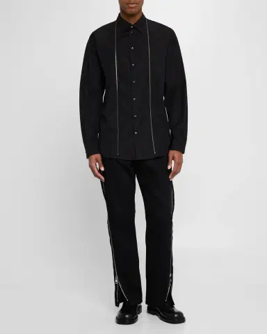 Dsquared2 Men's Zip-Trim Sport Shirt | Thumbnail 2 Dsquared2 Men's Zip-Trim Sport Shirt | Thumbnail 2
