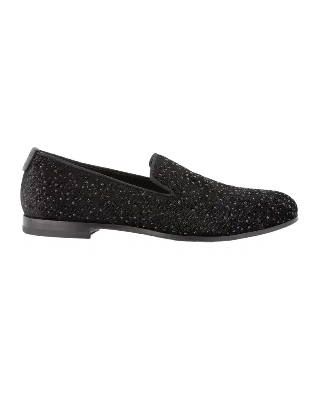 Men 's Velvet Studded Loafers Men 's Velvet Studded Loafers