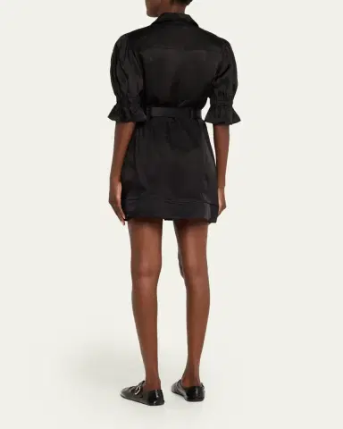 Cinq à Sept Holly Puff-Sleeve Zip-Front Mini Dress | Thumbnail 3 Cinq à Sept Holly Puff-Sleeve Zip-Front Mini Dress | Thumbnail 3