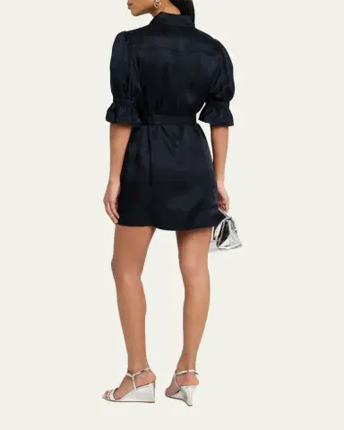 Cinq à Sept Holly Puff-Sleeve Zip-Front Mini Dress | Thumbnail 7 Cinq à Sept Holly Puff-Sleeve Zip-Front Mini Dress | Thumbnail 7